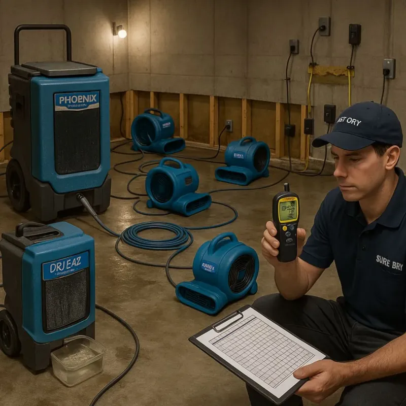 Structural Drying and Dehumidification process in Monrovia, IN